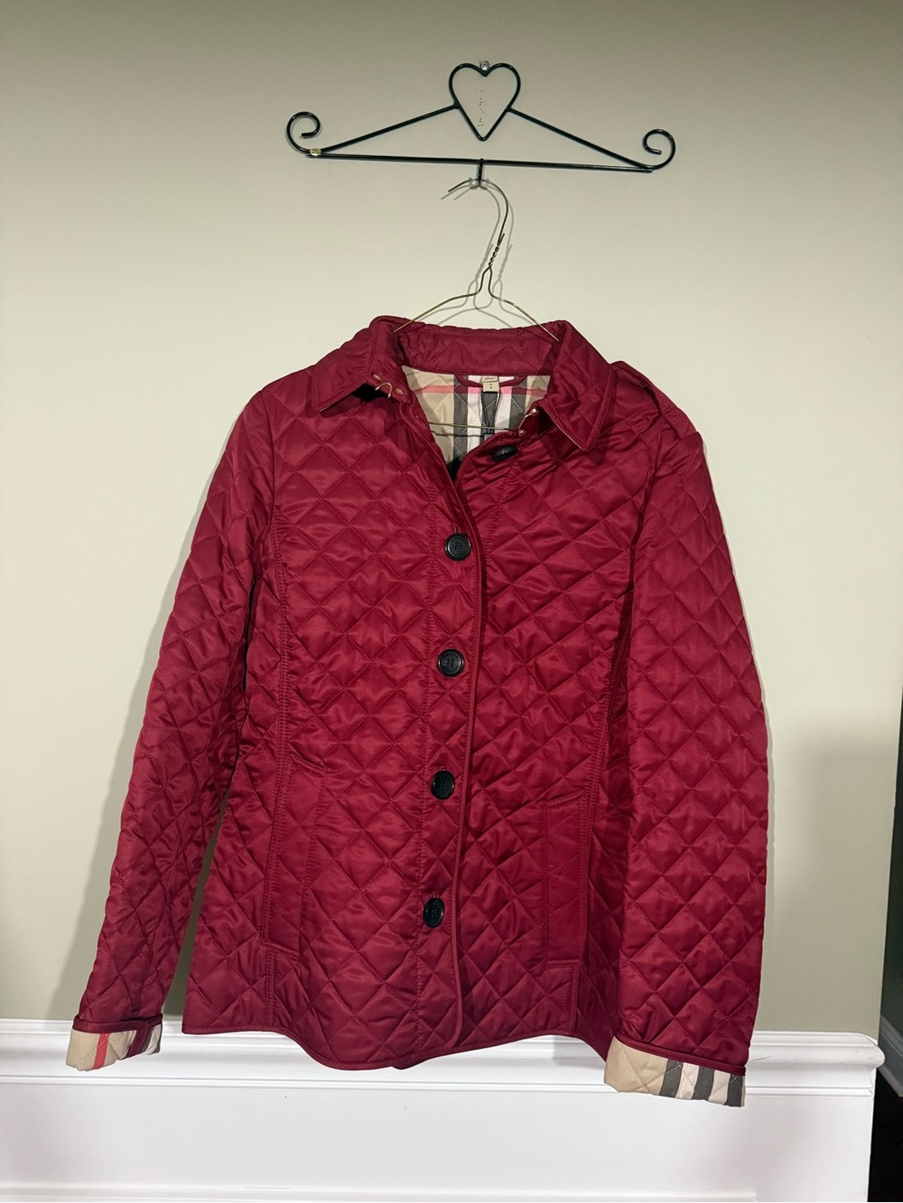 Women's Quilted Burgundy Jacket Burberry